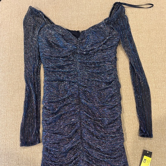 City Studio Blue Patterned Dress - Picture 2 of 5